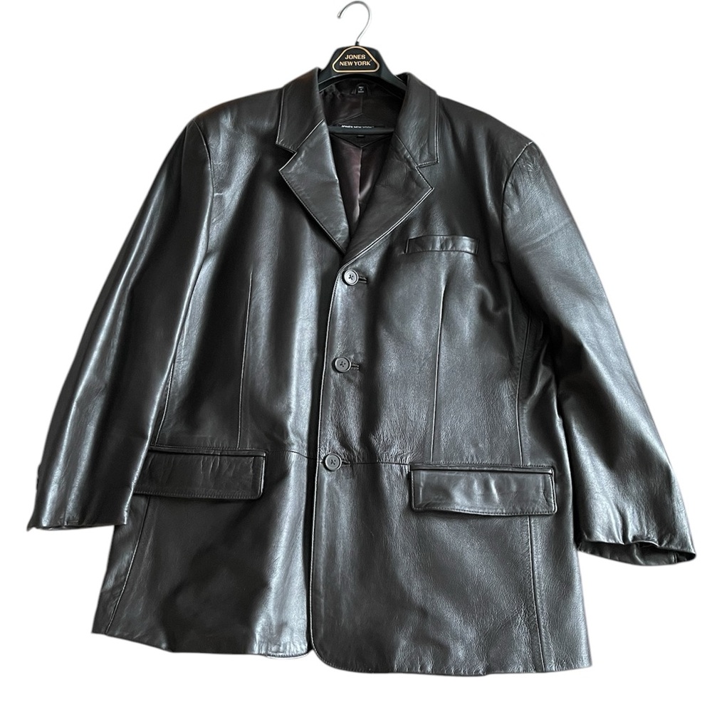 Jones NY Men’s Leather Jacket Dark Brown 46R